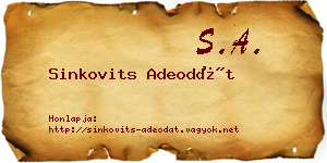 Sinkovits Adeodát névjegykártya